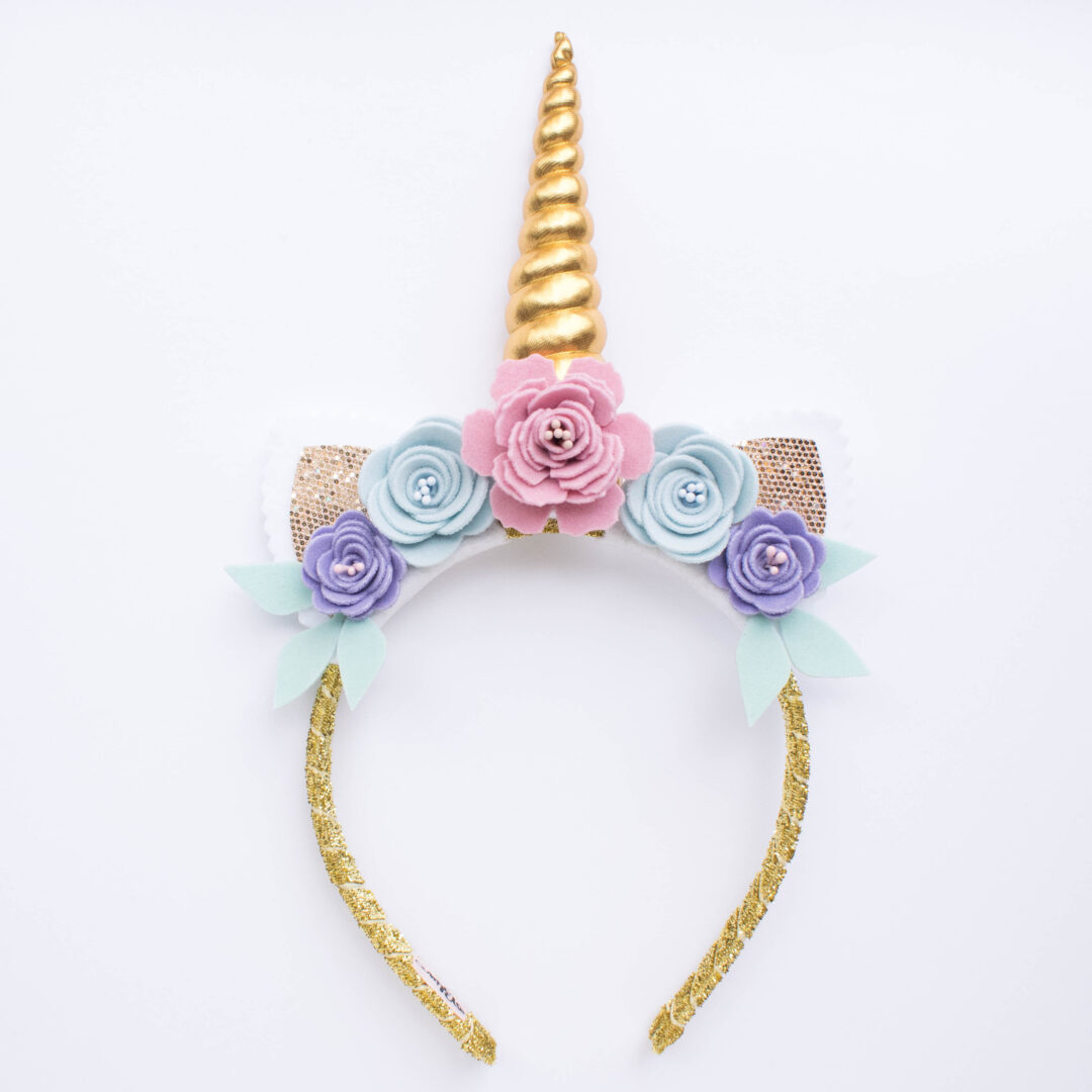 Diadema unicornio colores pastel