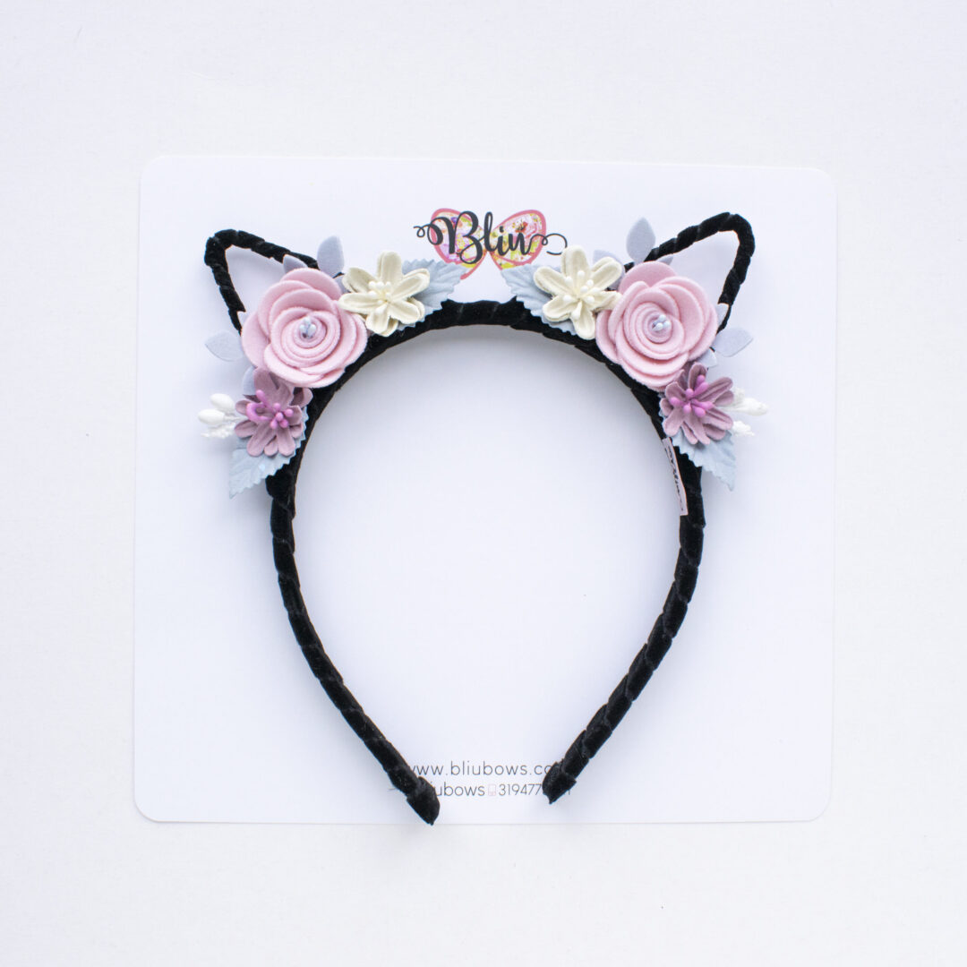 Diadema de gata con flores