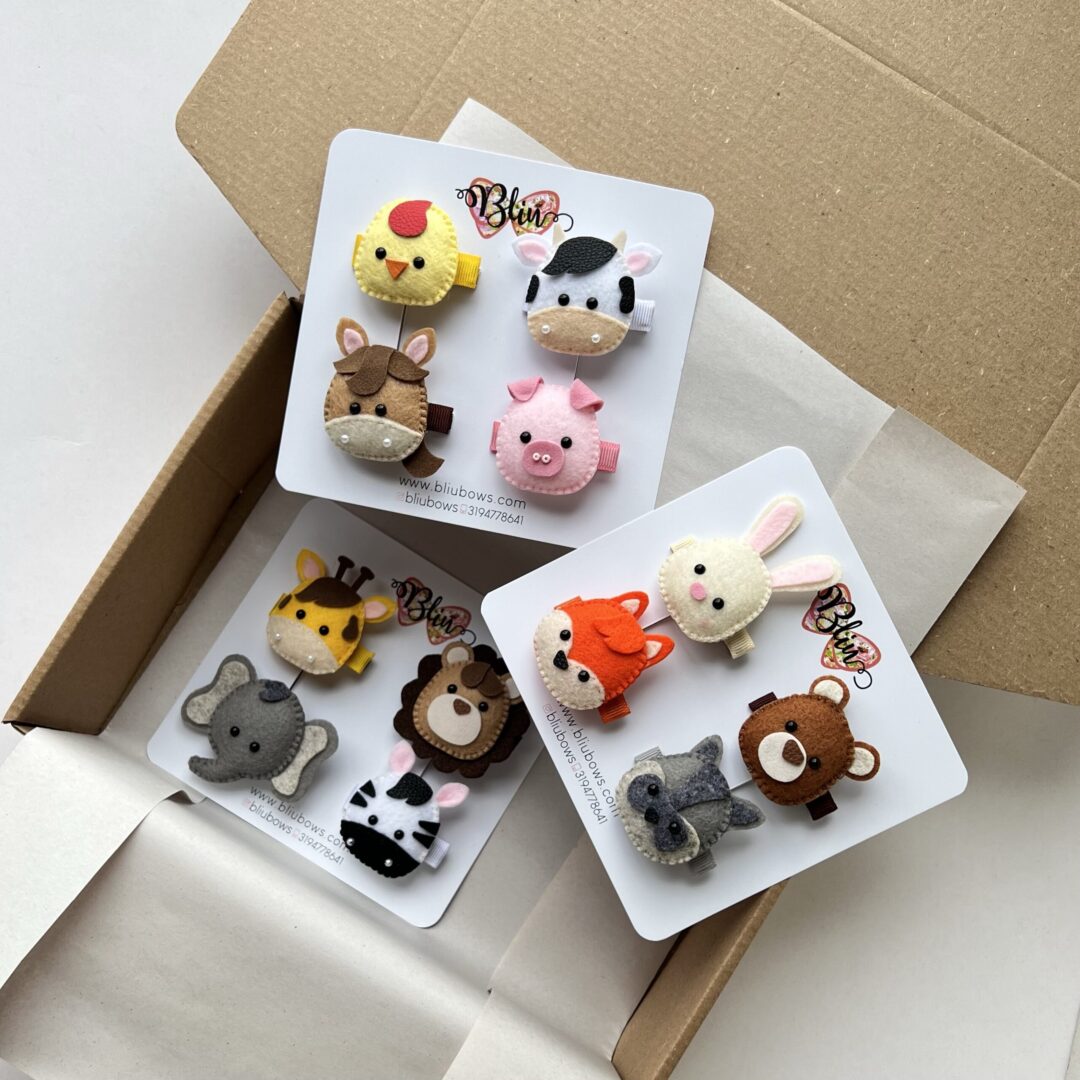 Set x 4 Animales Bordados